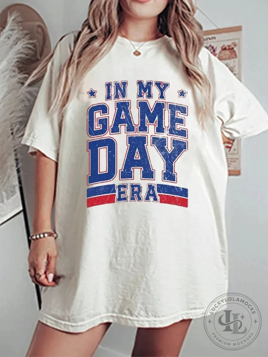 In My Game Day Era Vintage Style Distressed Graphic T-Shirt